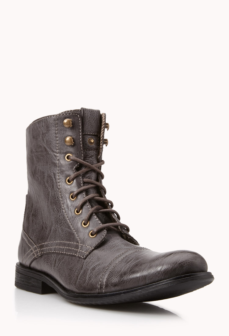 distressed combat boots mens