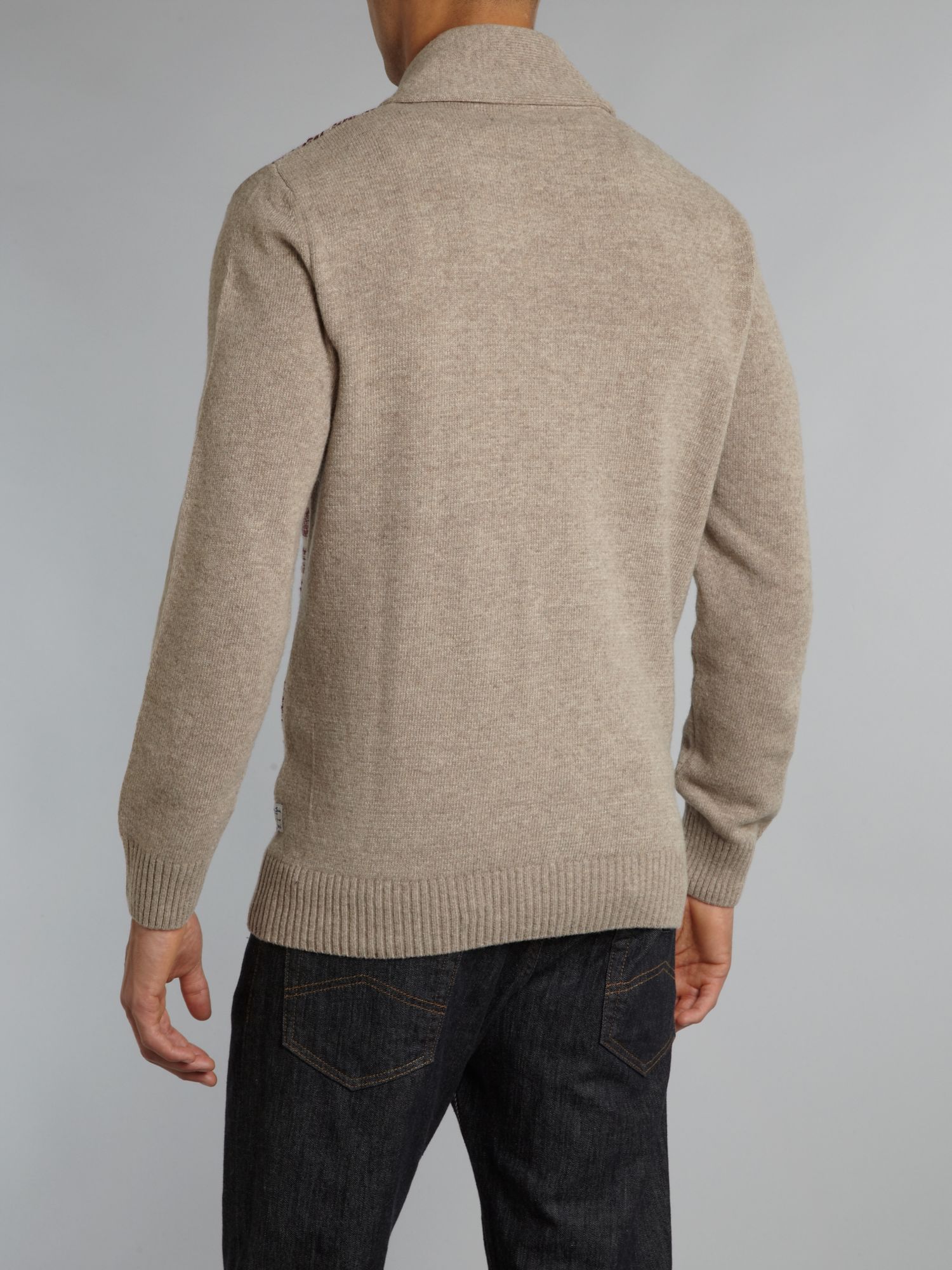 Barbour Shawl Neck Steve Mcqueen Chase Fairisle Cardigan in Gray for ...