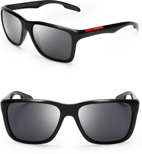 Prada Lifestyle Sport Wayfarer Sunglasses in Black for Men (Matte Black ...