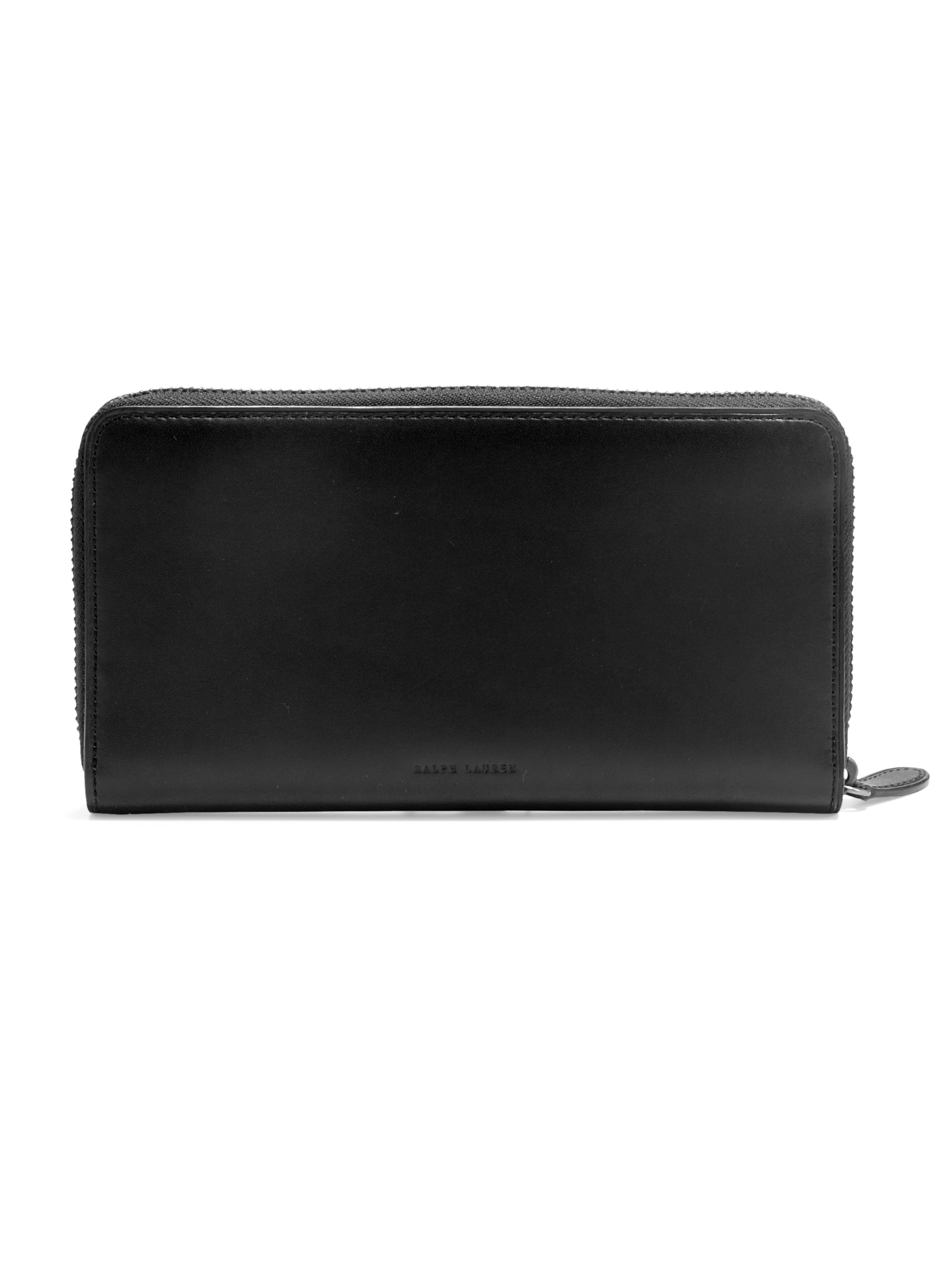 Lyst - Ralph Lauren Leather Zip Around Travel Wallet in Black for Men
