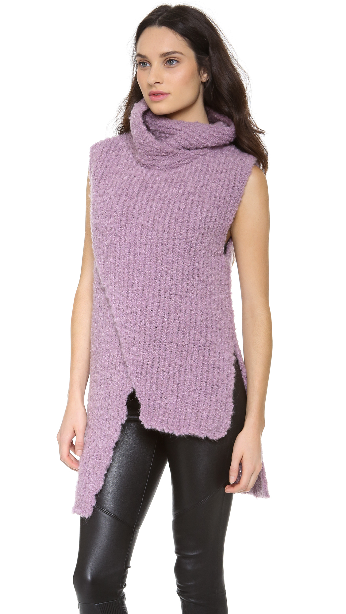 Lyst Thakoon Sleeveless Turtleneck Sweater in Purple