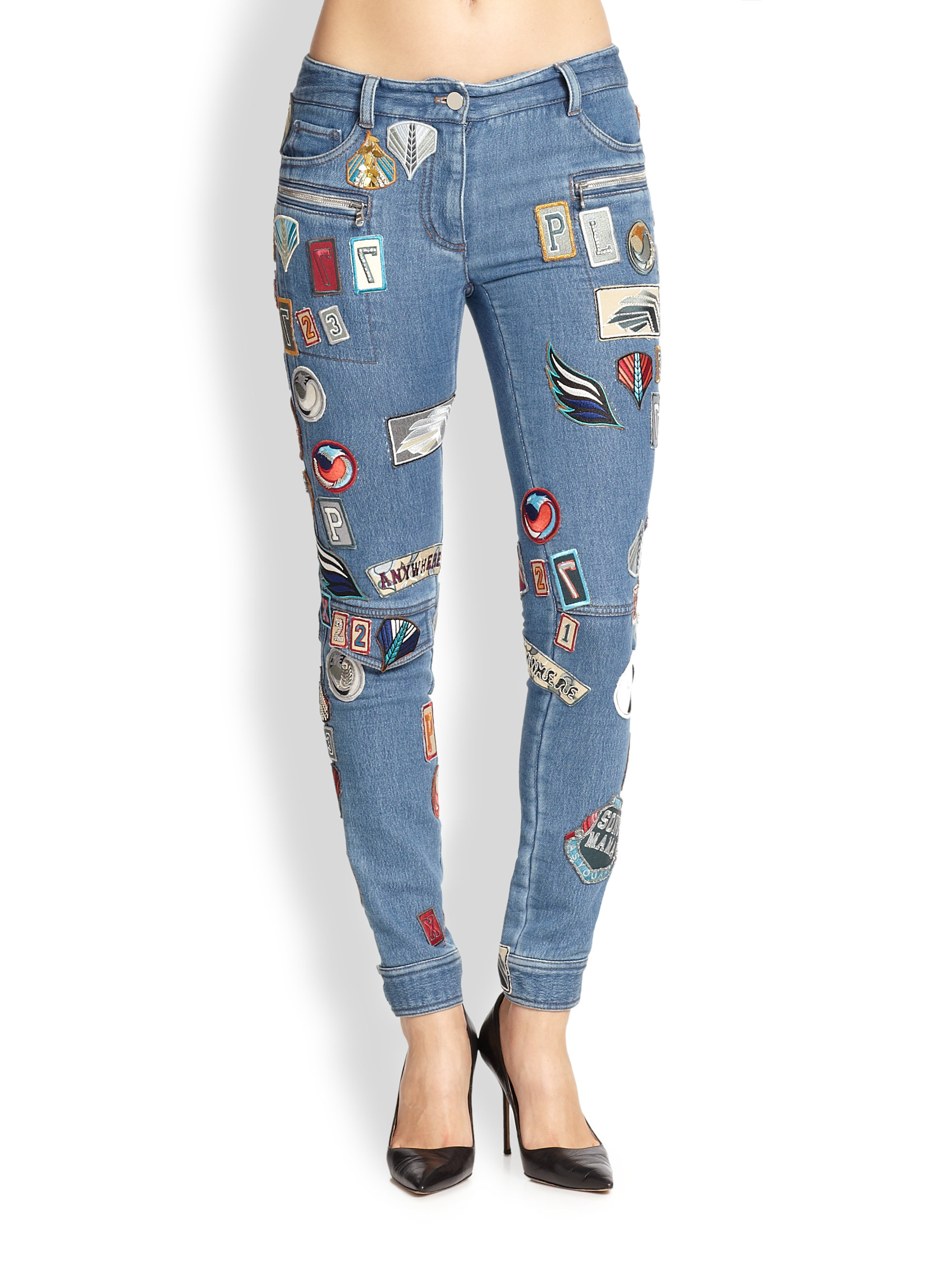 skinny jeans with patches