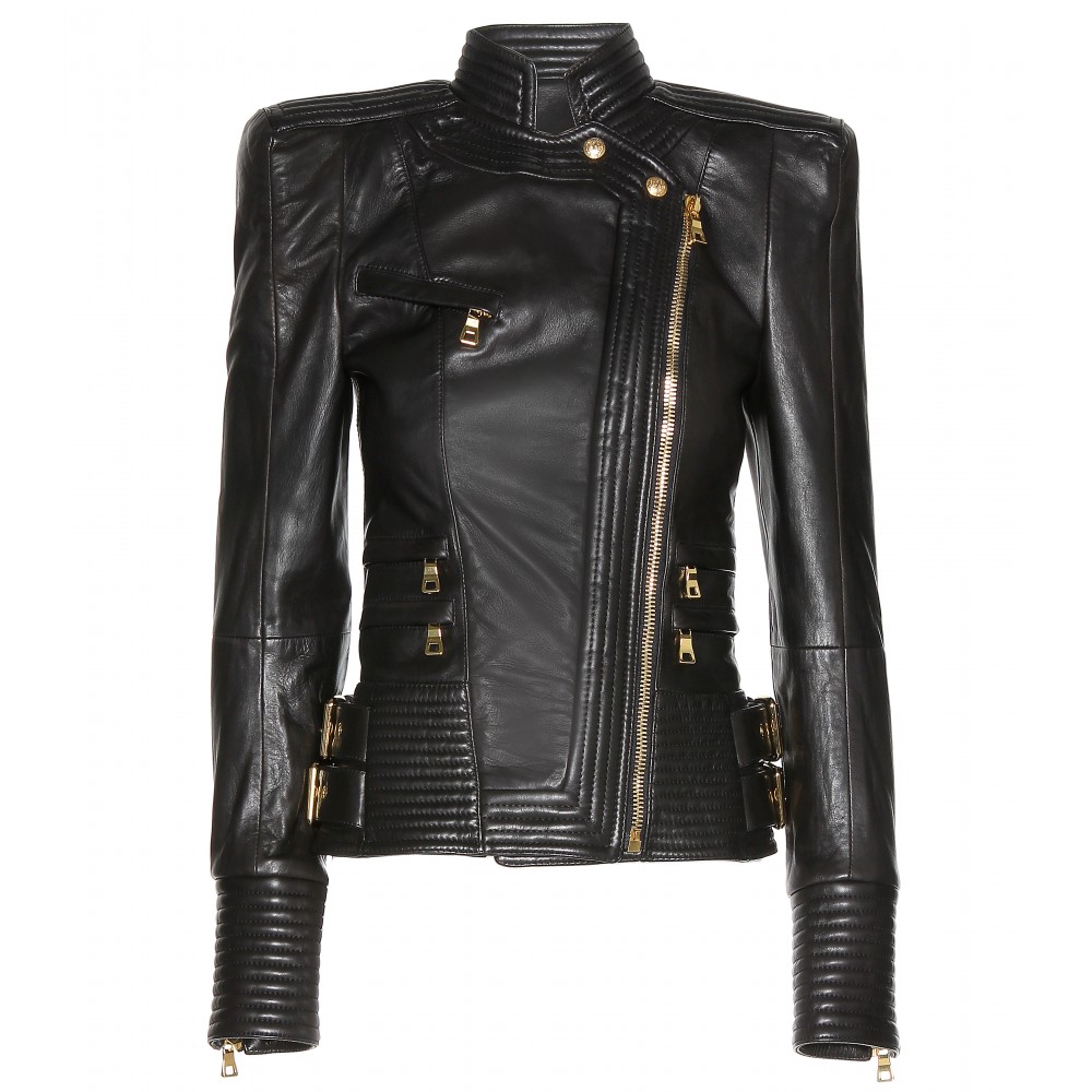 Balmain Leather Jacket In Black Lyst Gallery
