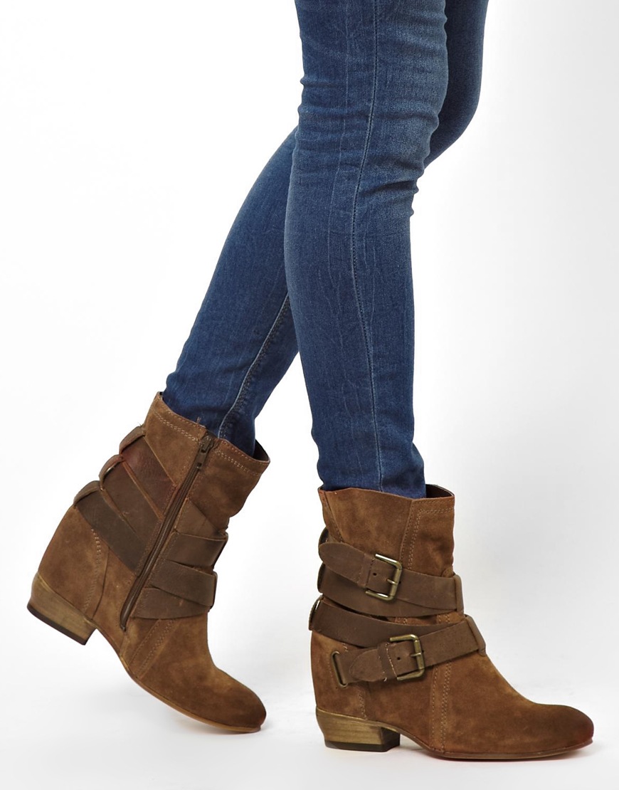 suede buckle boots