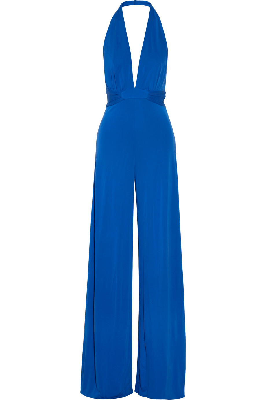 blue halter neck jumpsuit