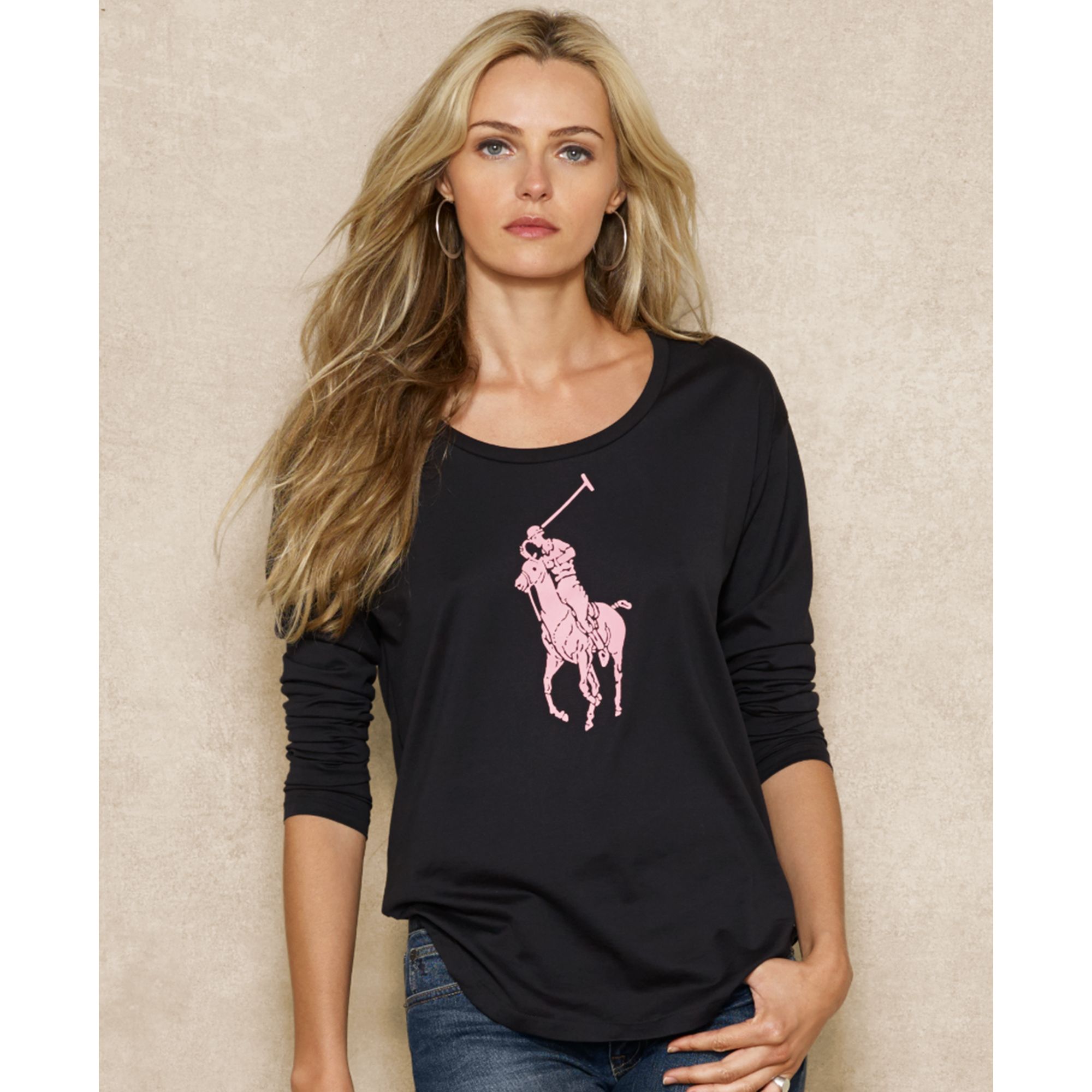ralph lauren pink pony tee shirt