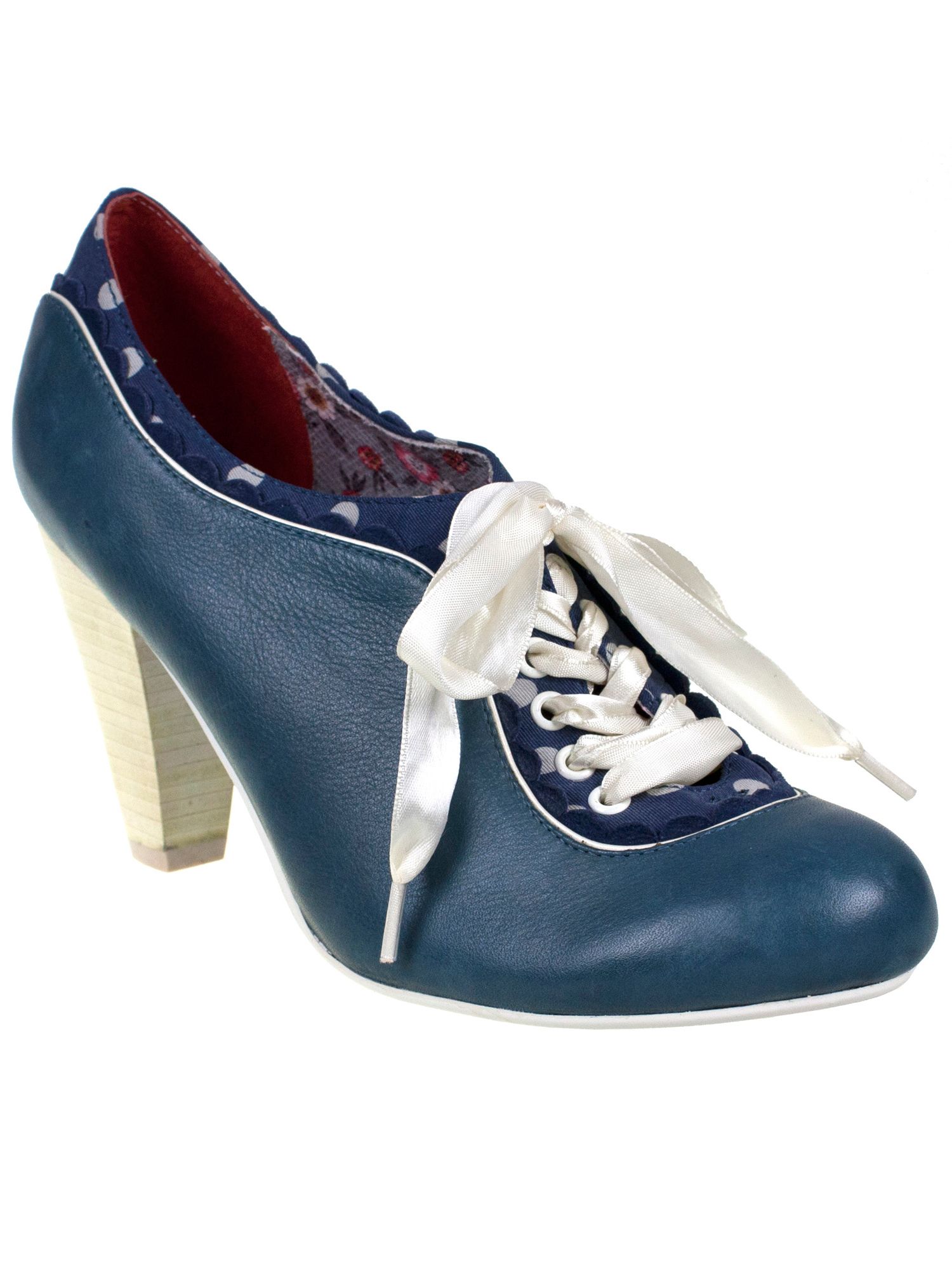 navy blue lace up high heels