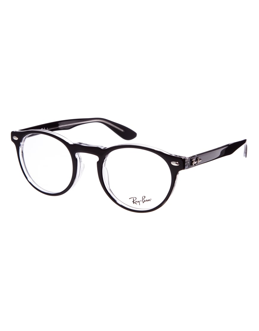 Ray-Ban Round Glasses in Black | Lyst