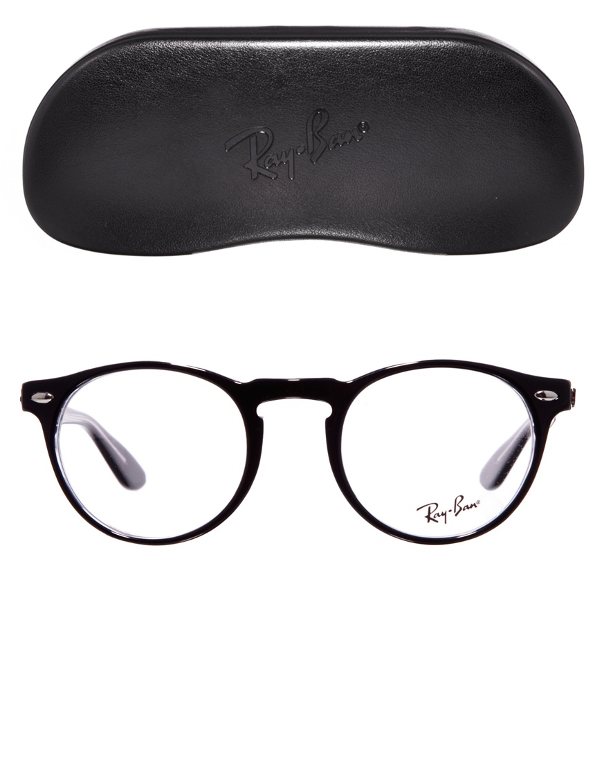 Ray-Ban Round Glasses in Black - Lyst