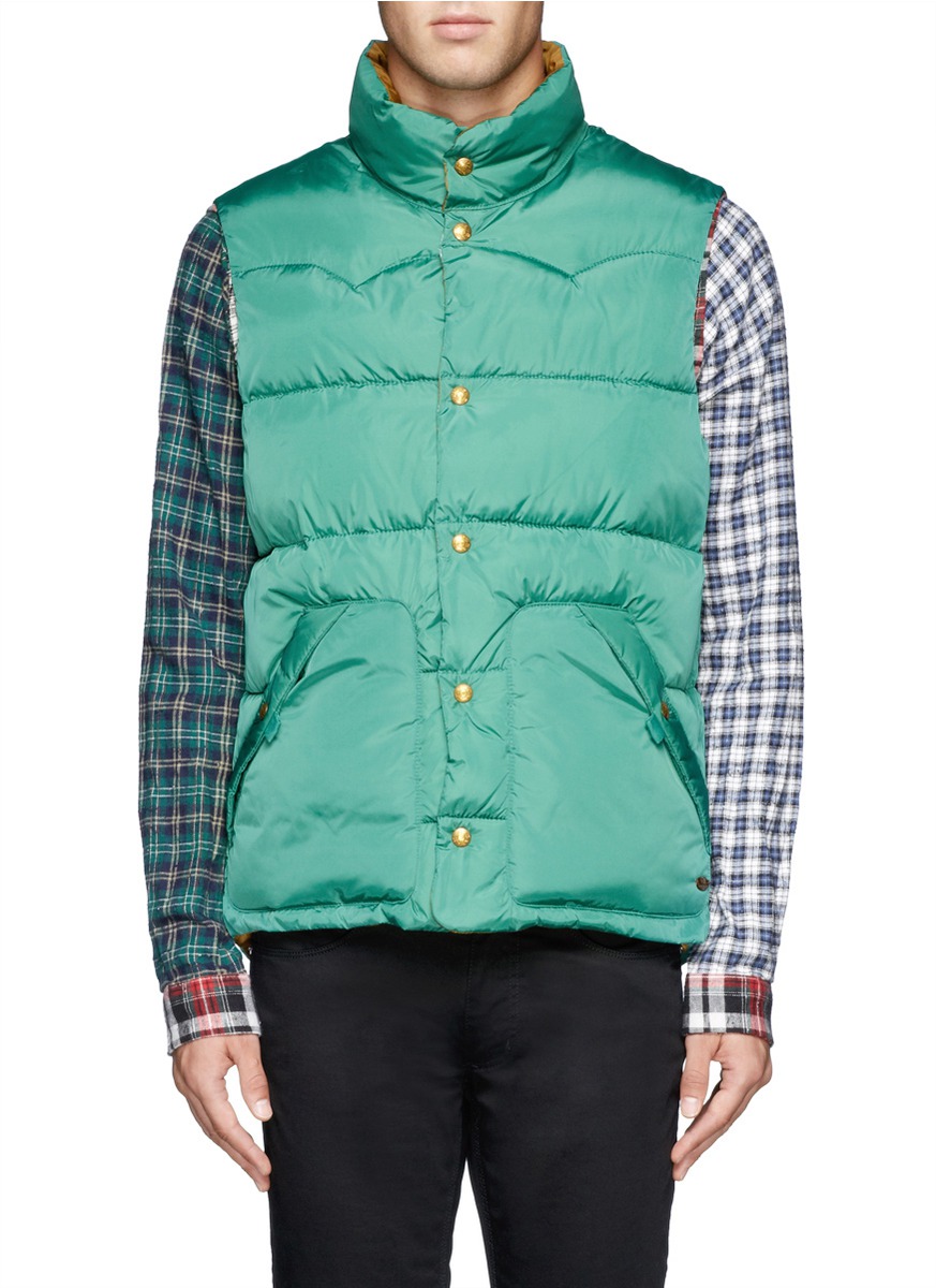 Lyst Scotch & Soda Reversible Puffer Vest Jacket in Green for Men