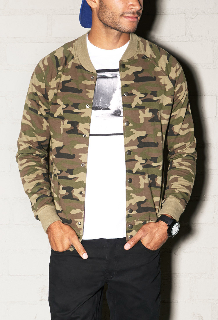 Lyst - Forever 21 Camo Bomber Jacket for Men