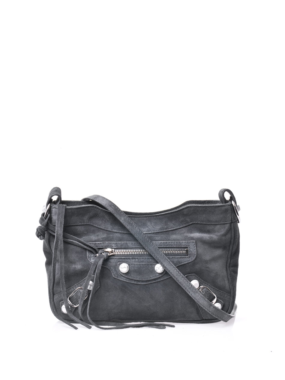 Lyst Balenciaga Classic Hip Suede Messenger Bag in Gray