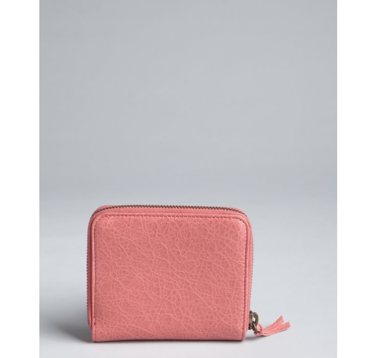 Lyst - Balenciaga Light Pink Leather Small Zip Wallet in Pink