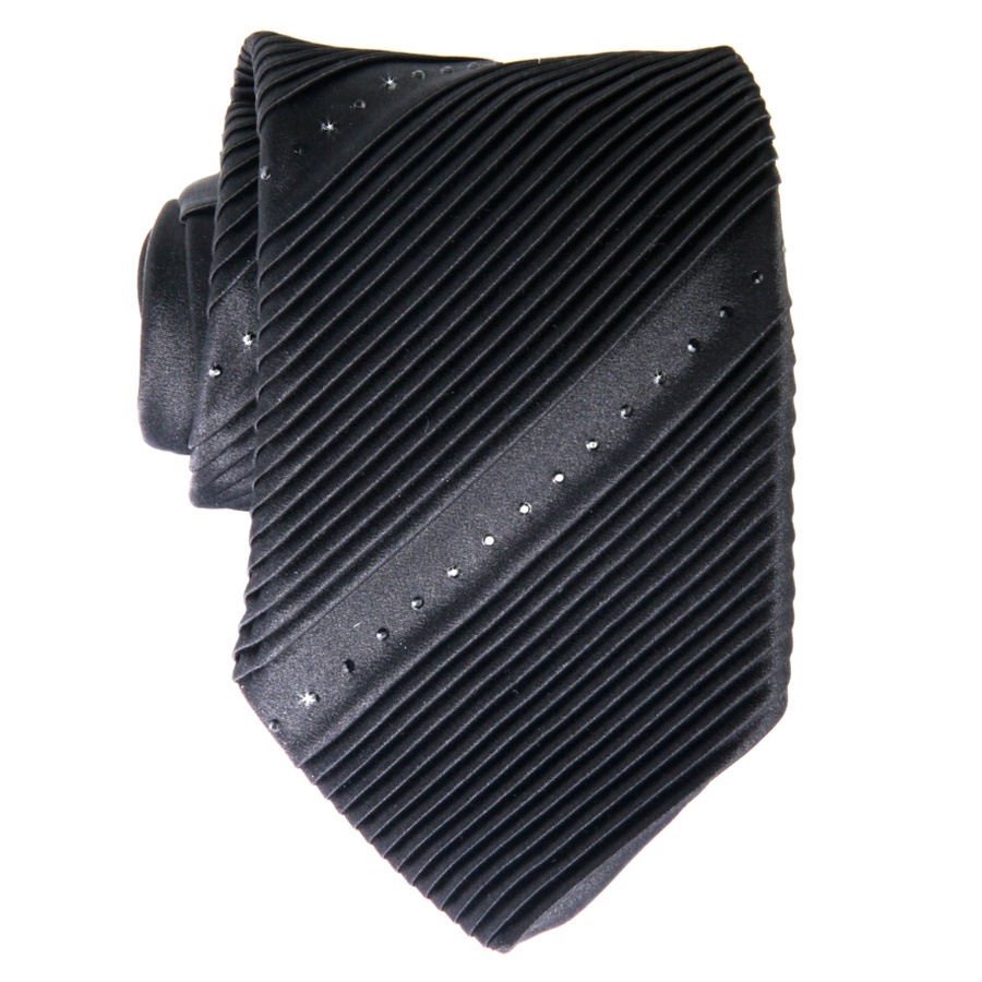 Lyst Black.Co.Uk Black Silk Pleated Evening Tie with Swarovski