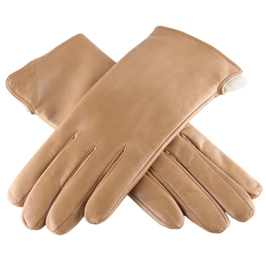 beige leather gloves ladies