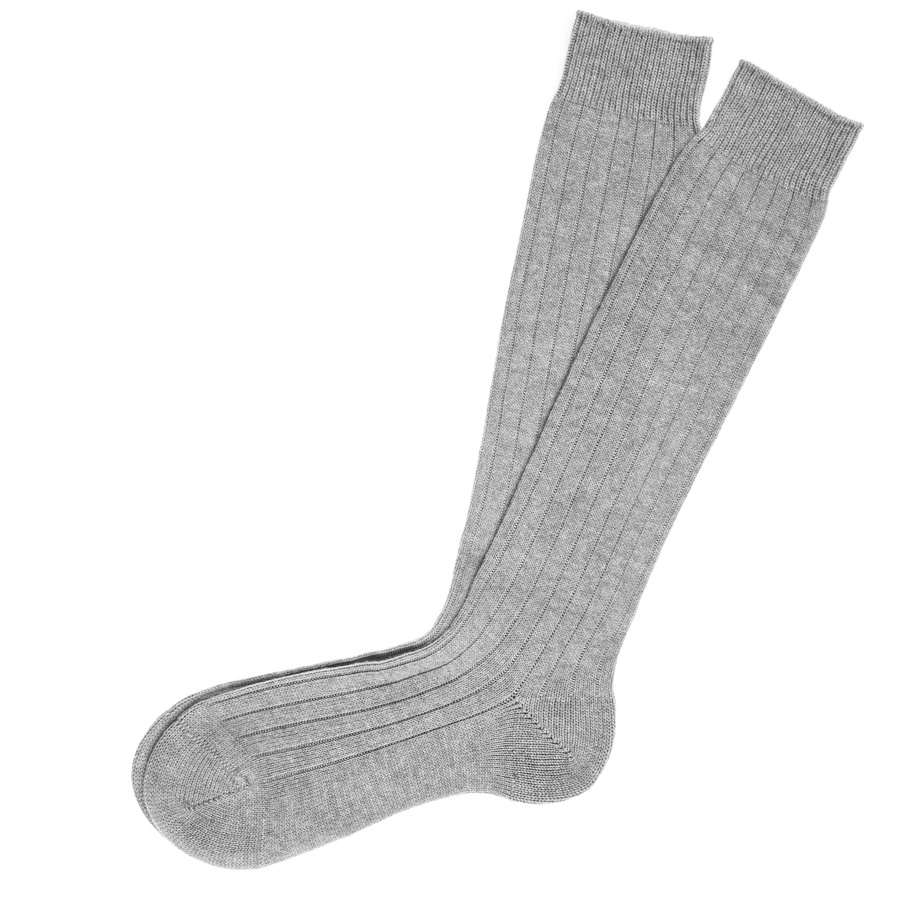 Black Ladies Knee High Grey Cashmere Socks In Gray For Men Lyst