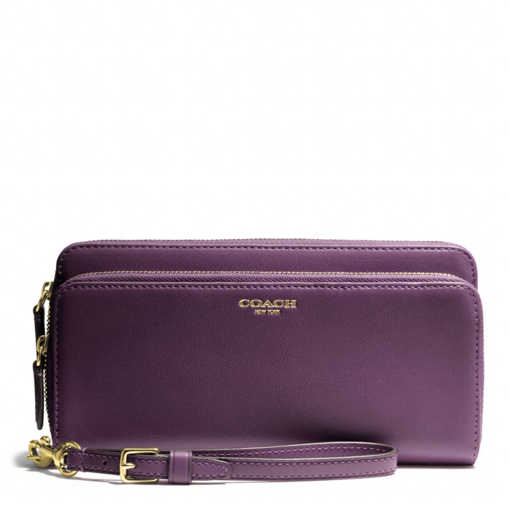 double zip accordion wallet