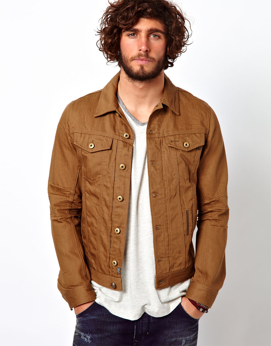 DIESEL Denim Jacket Elshar in Brown for Men | Lyst