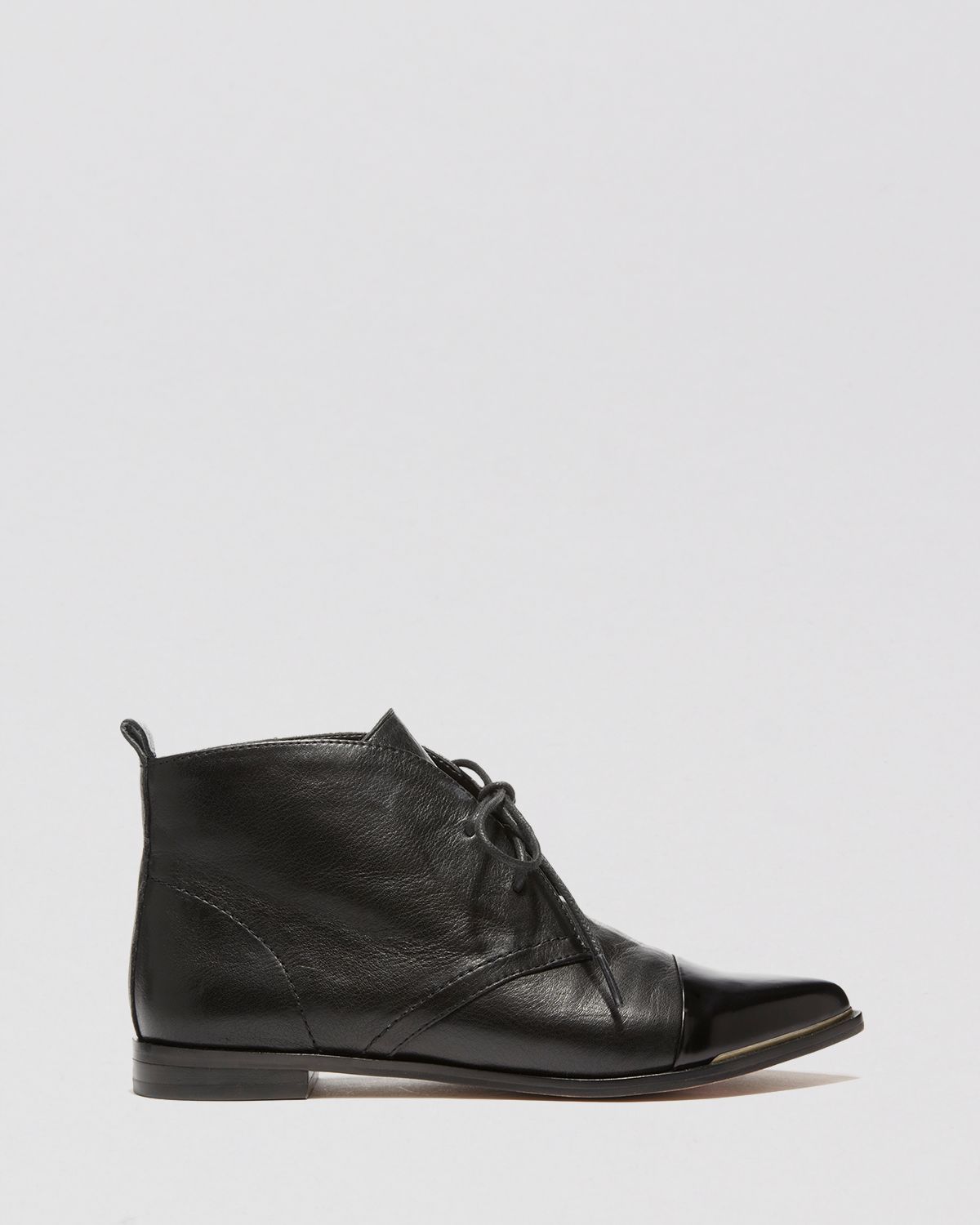 black flat lace up booties