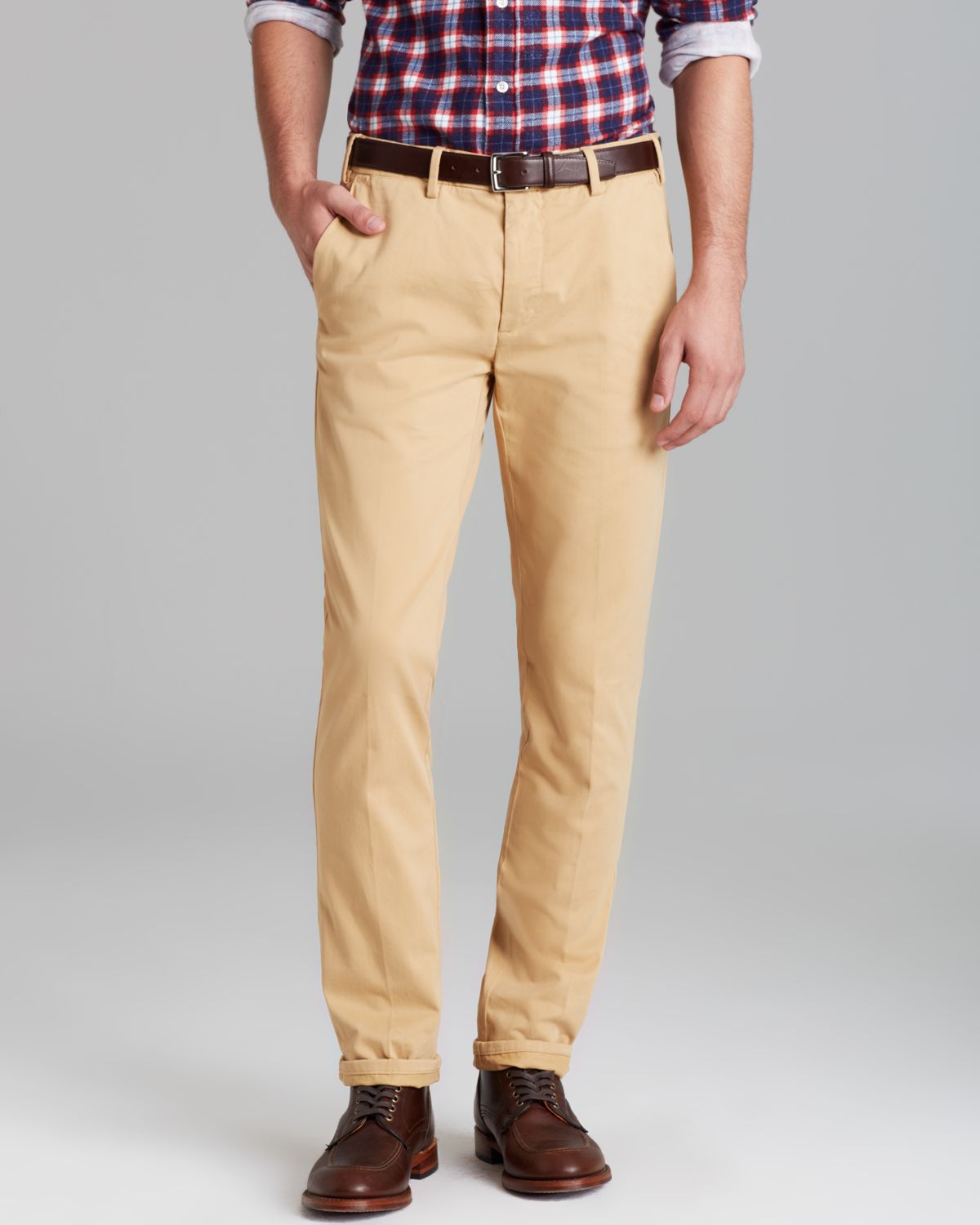 slim fit khaki chinos