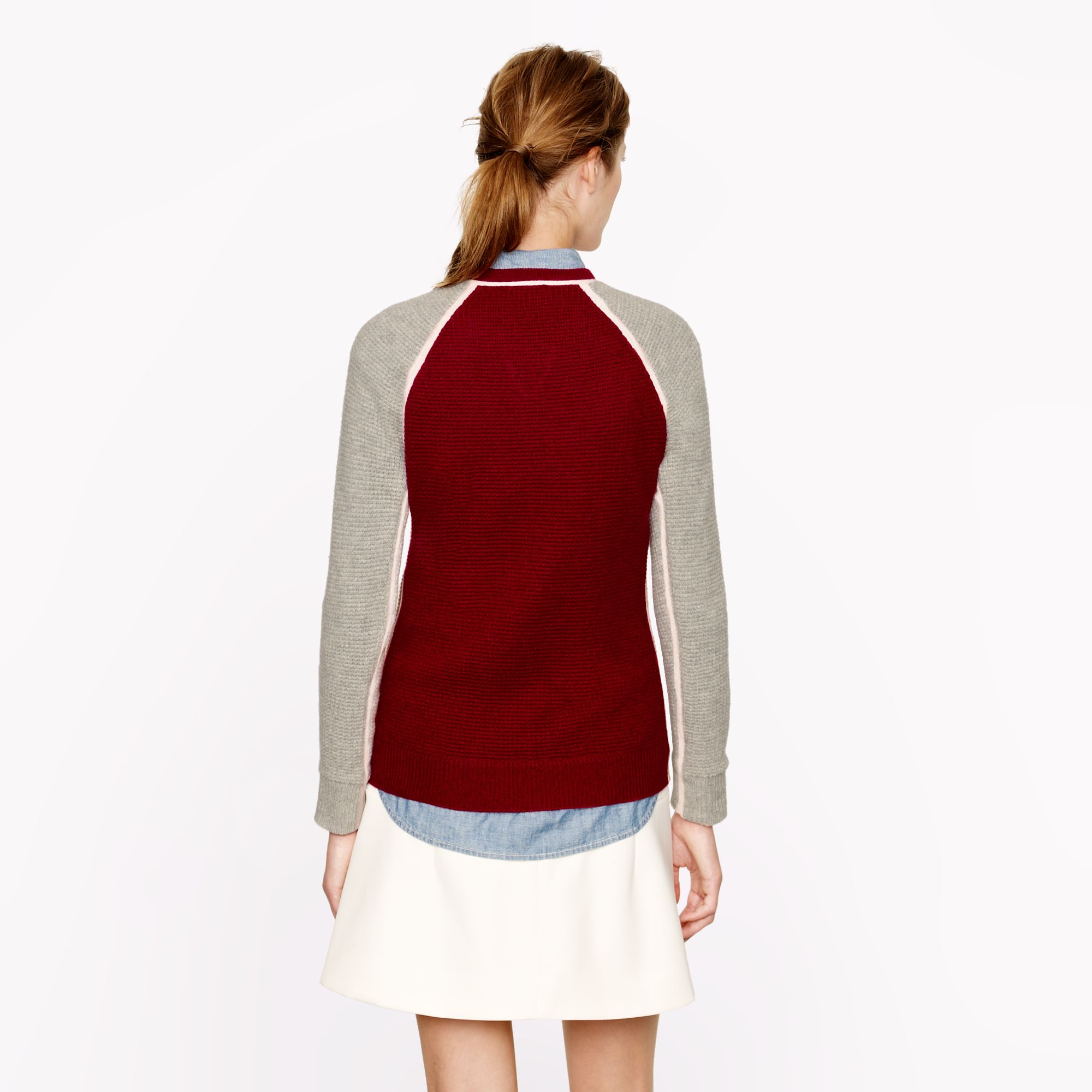 windsor color block waffle knit pullover