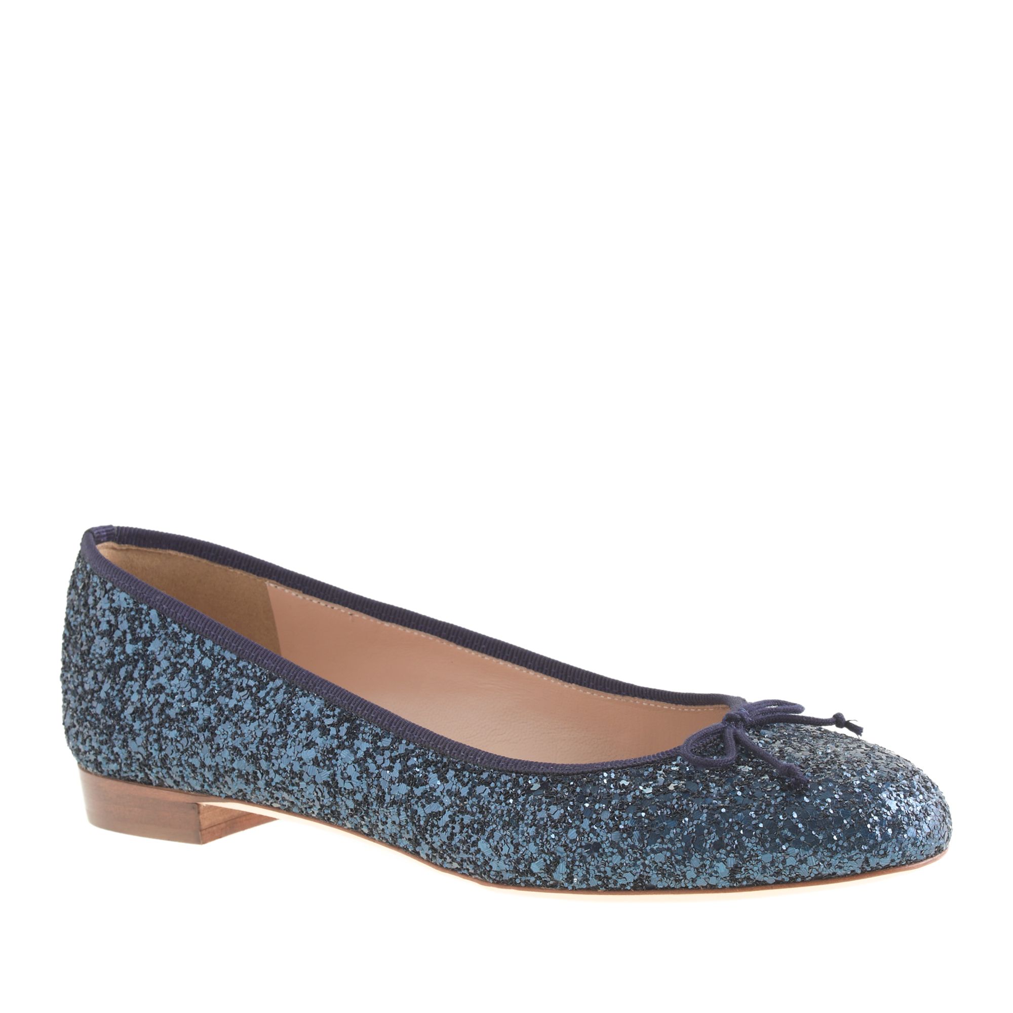 blue sparkly flats