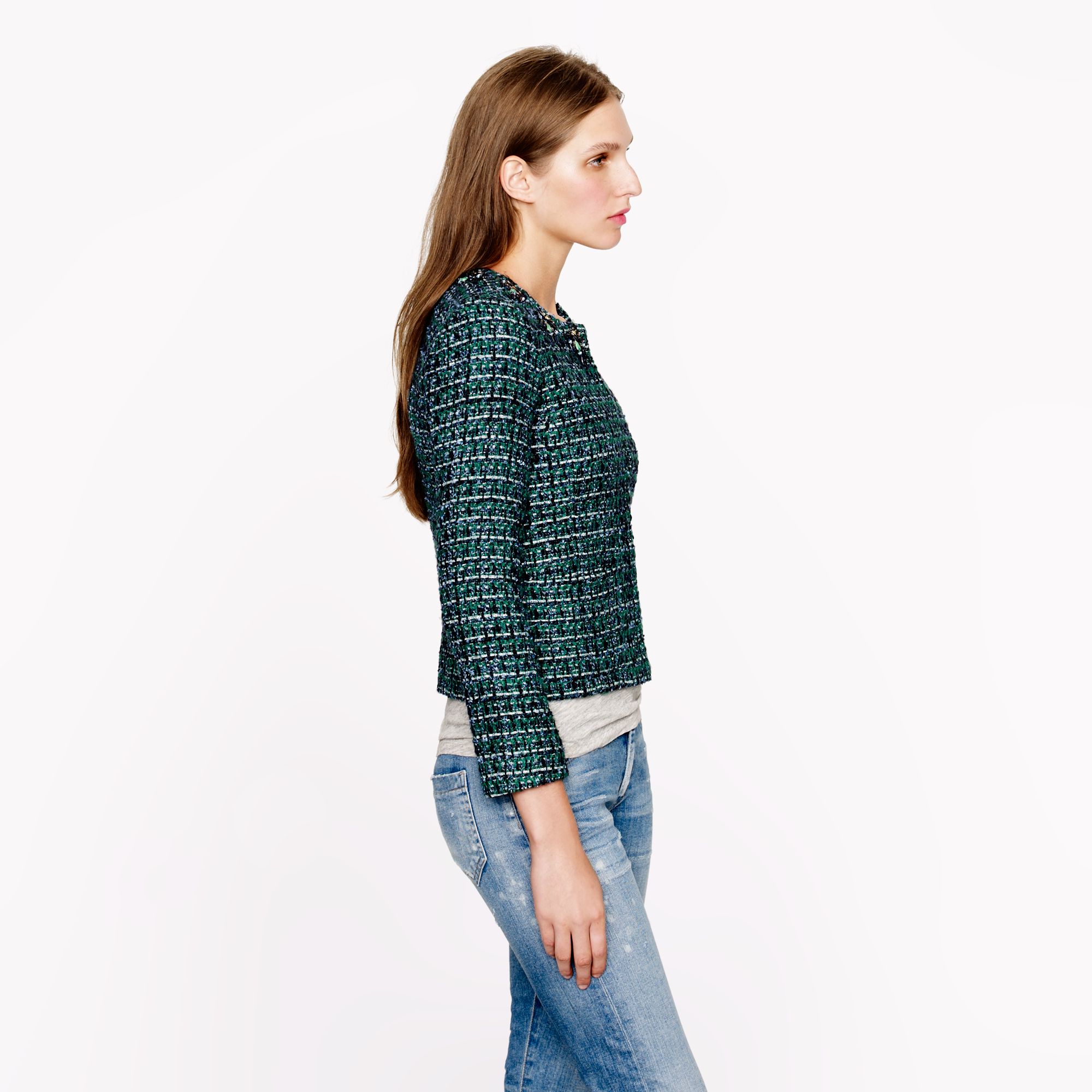 J.Crew Collection Jeweled Tweed Jacket 