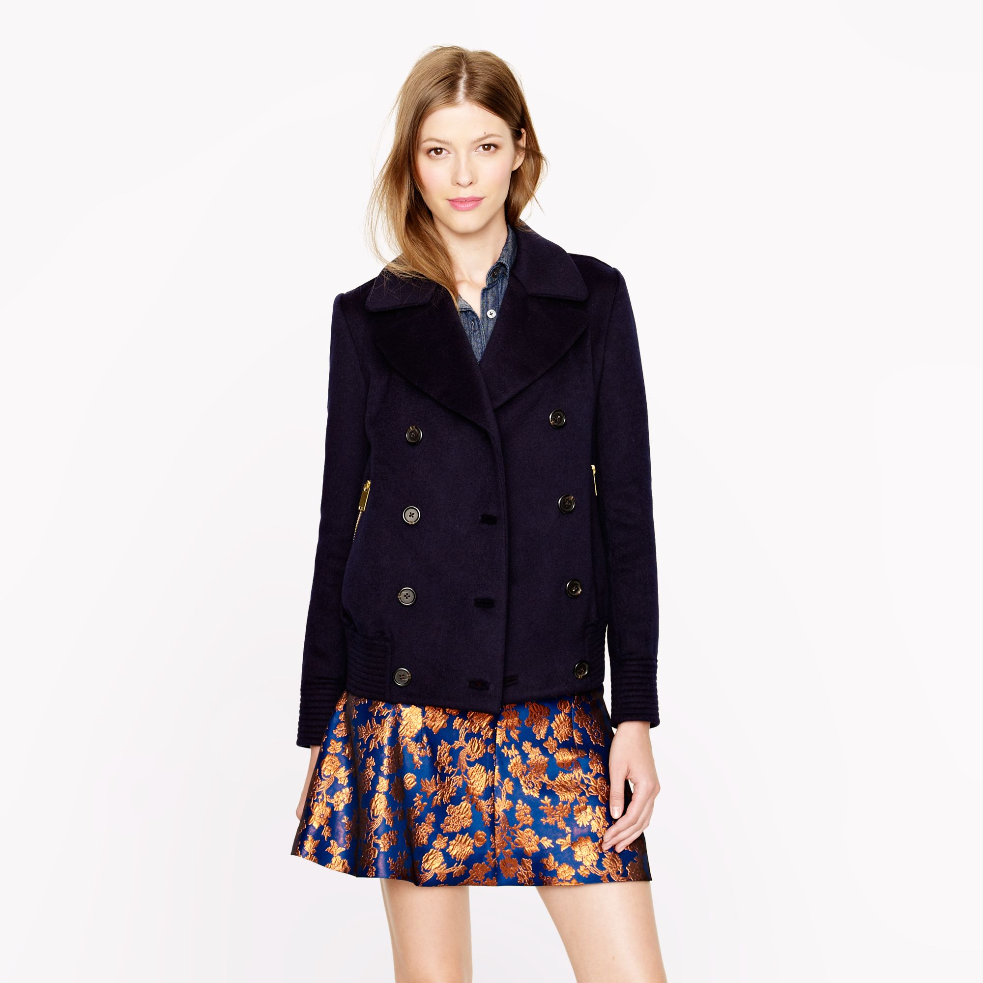 Lyst - J.Crew Collection Cashmere Bomber Peacoat in Blue