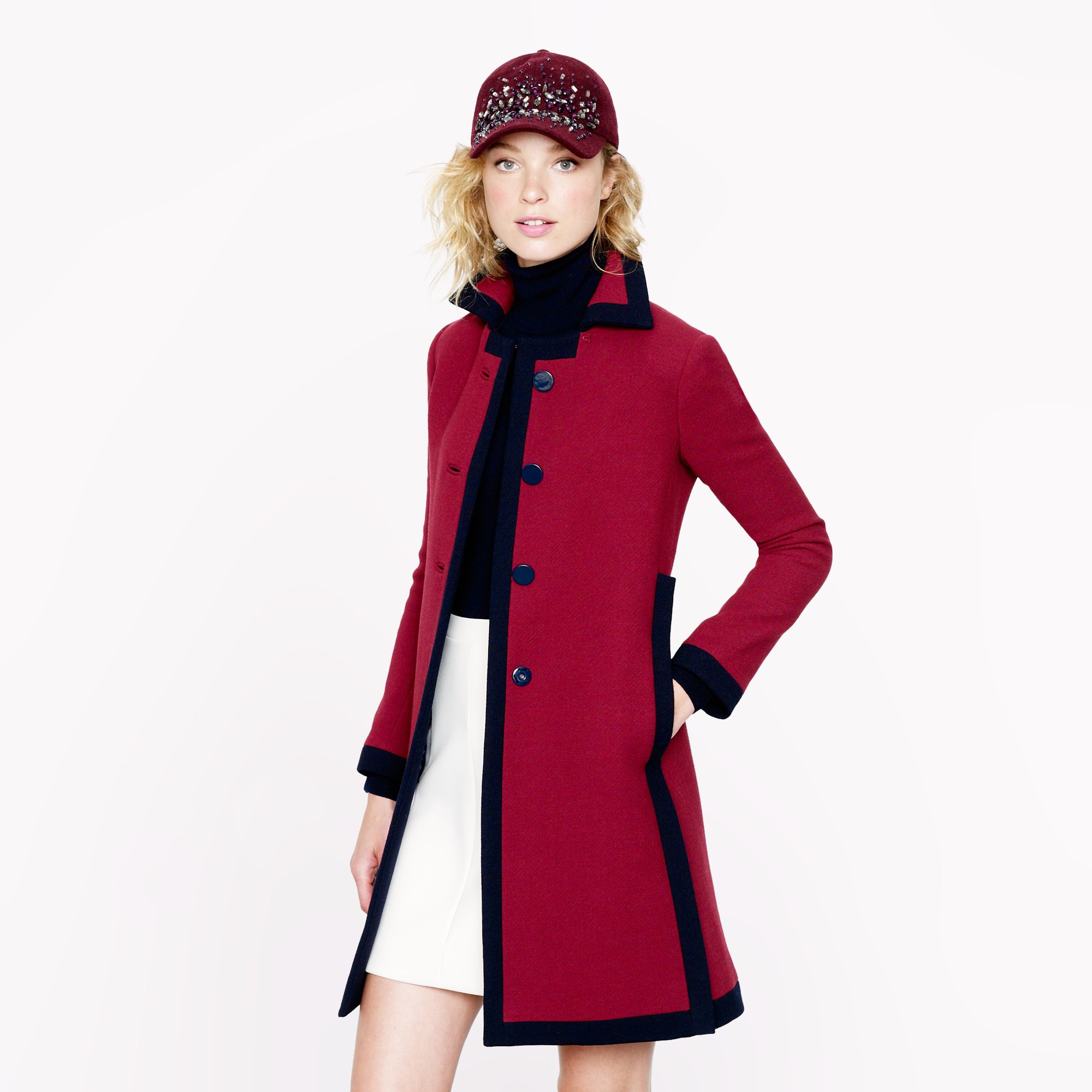 jcrew red coat