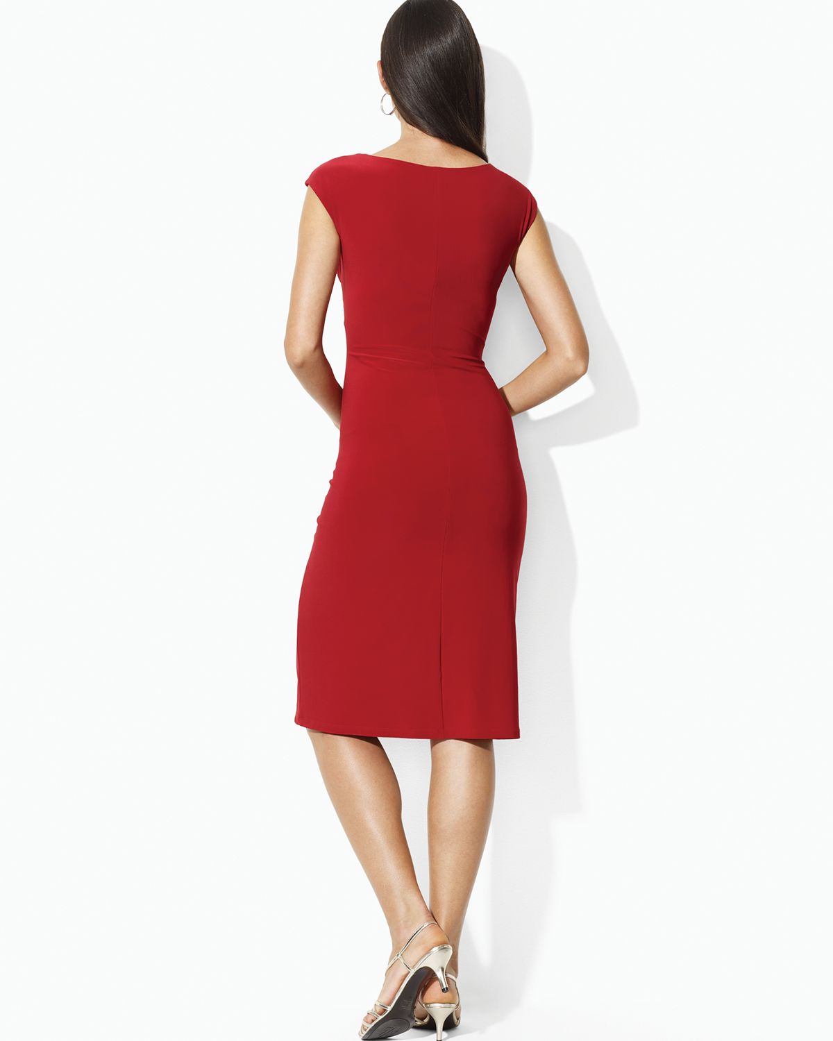 by ralph cowlneck cap sleeve dress in red lyst polo ralph size chart