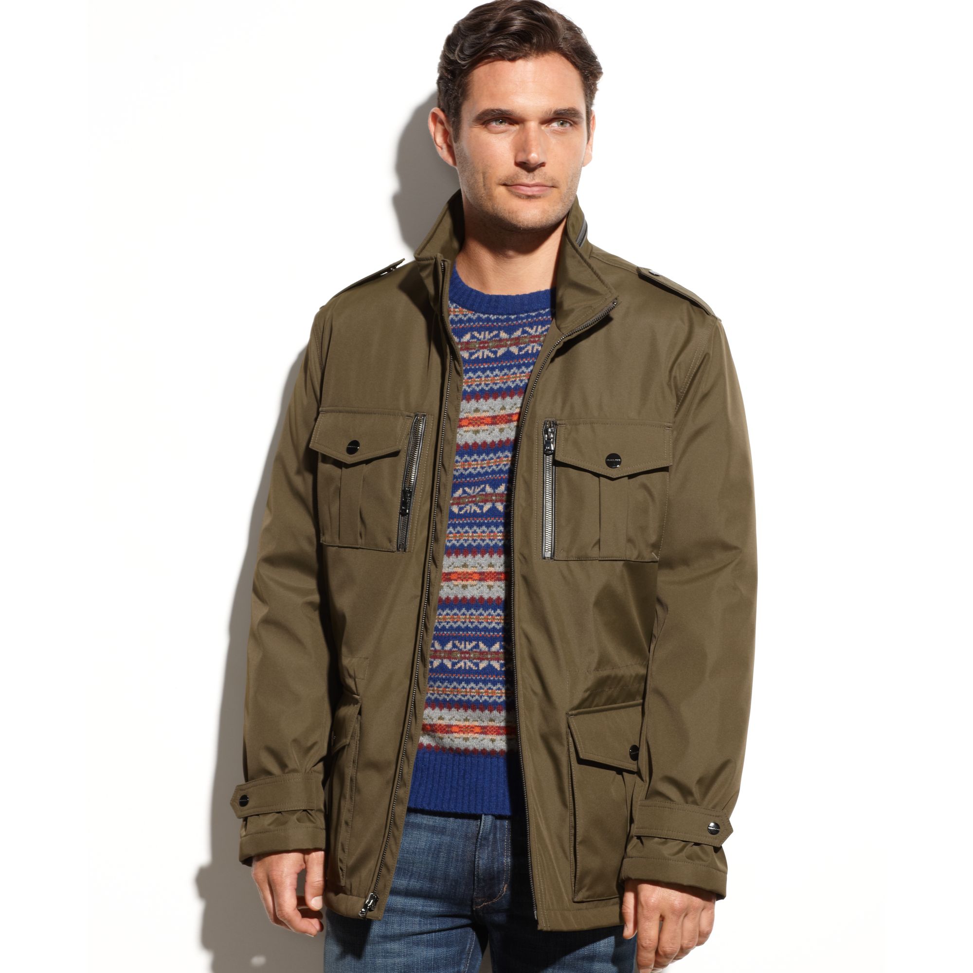 michael kors army green coat