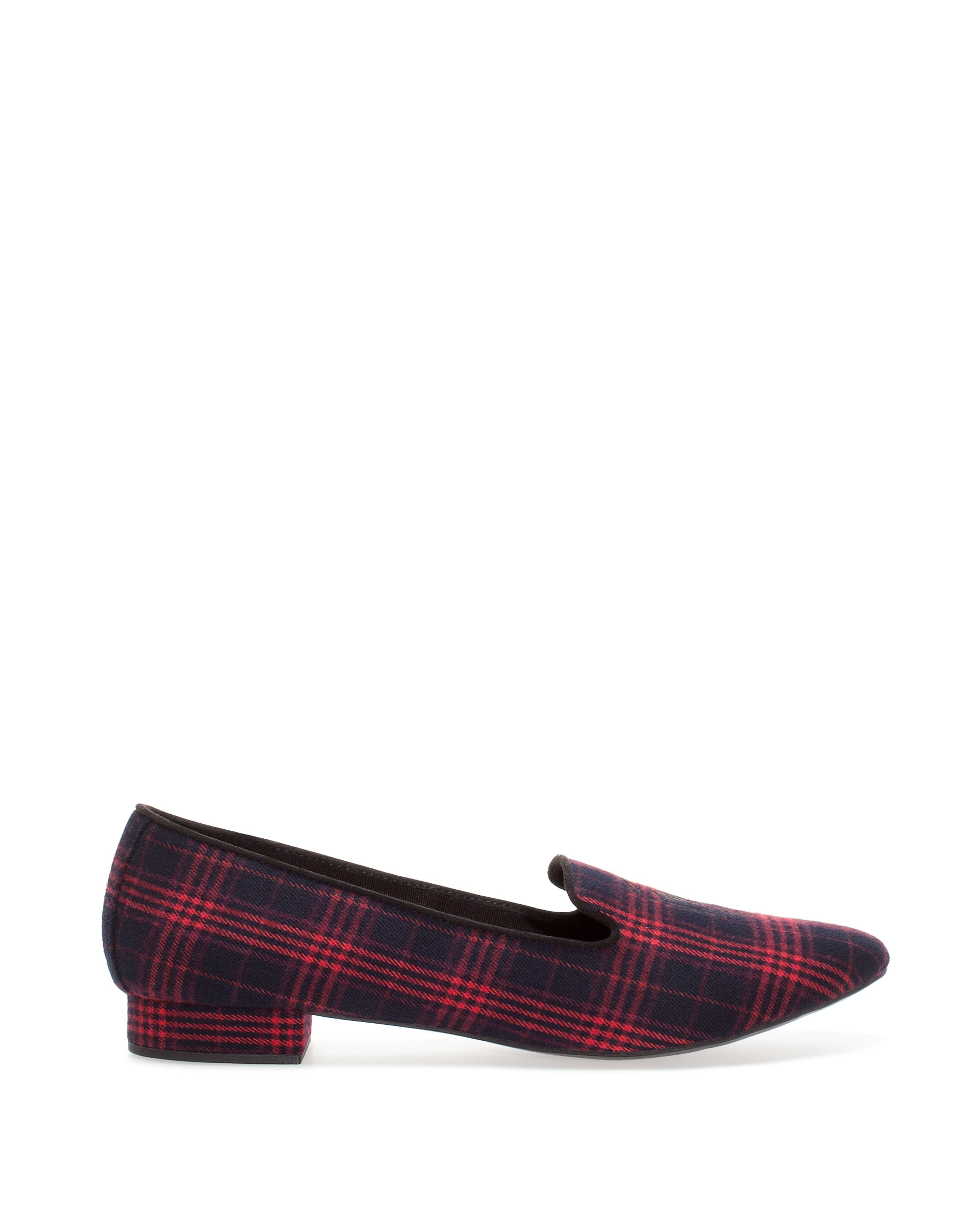 Pull&bear Check Print Loafers in Red (BURGUNDY) | Lyst