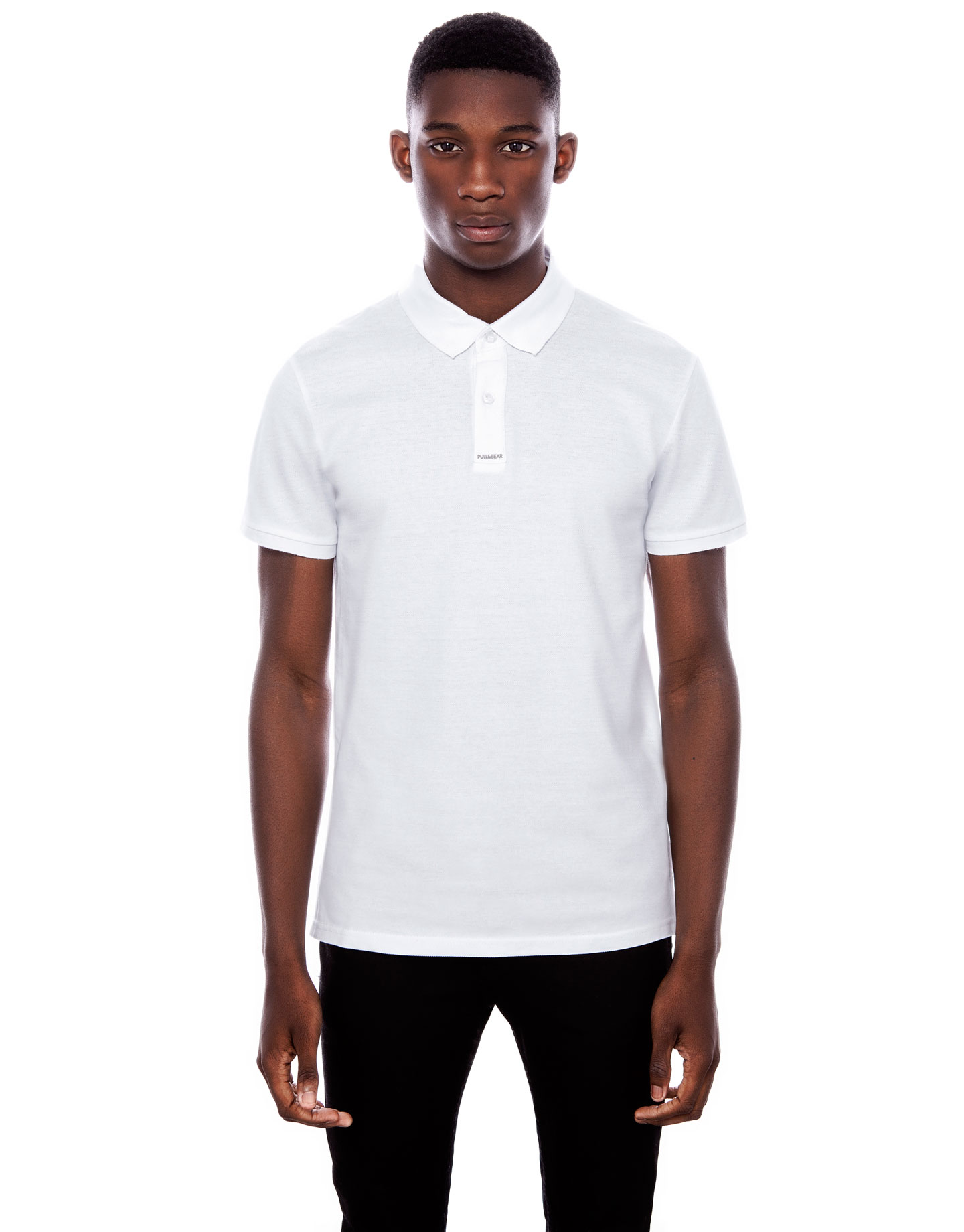 Pull&bear Basic Coloured Piqué Polo Shirt in White for Men | Lyst