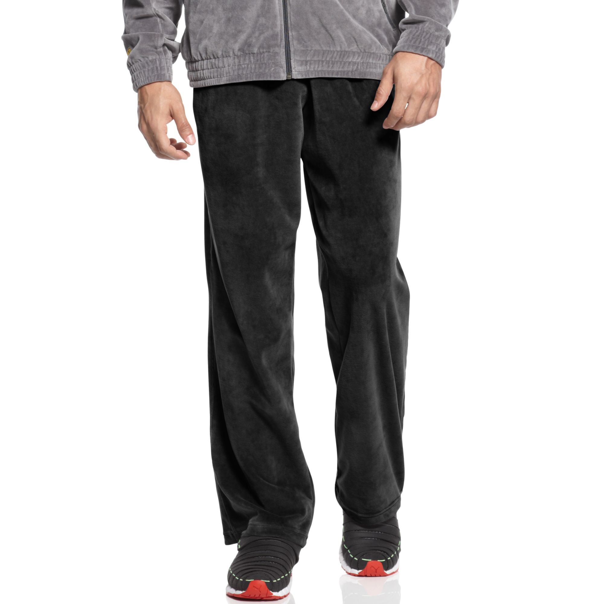 PUMA Ferrari Lifestyle Velour Track Pants in Black for Men - Lyst