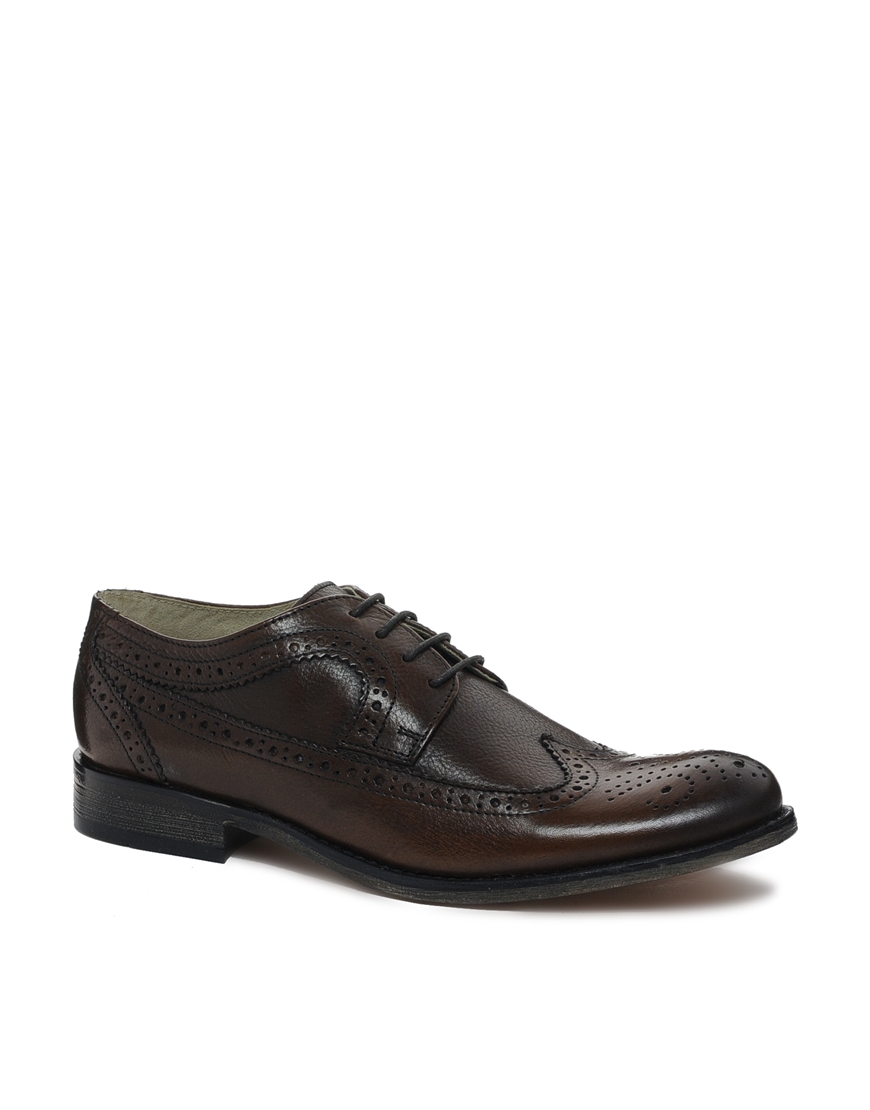 Clarks Asos Brogues with Leather Sole in Brown for Men - Lyst
