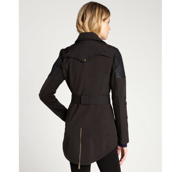Bcbgeneration Black Softs Quilted Detail Belted Asymmetrical Gallery