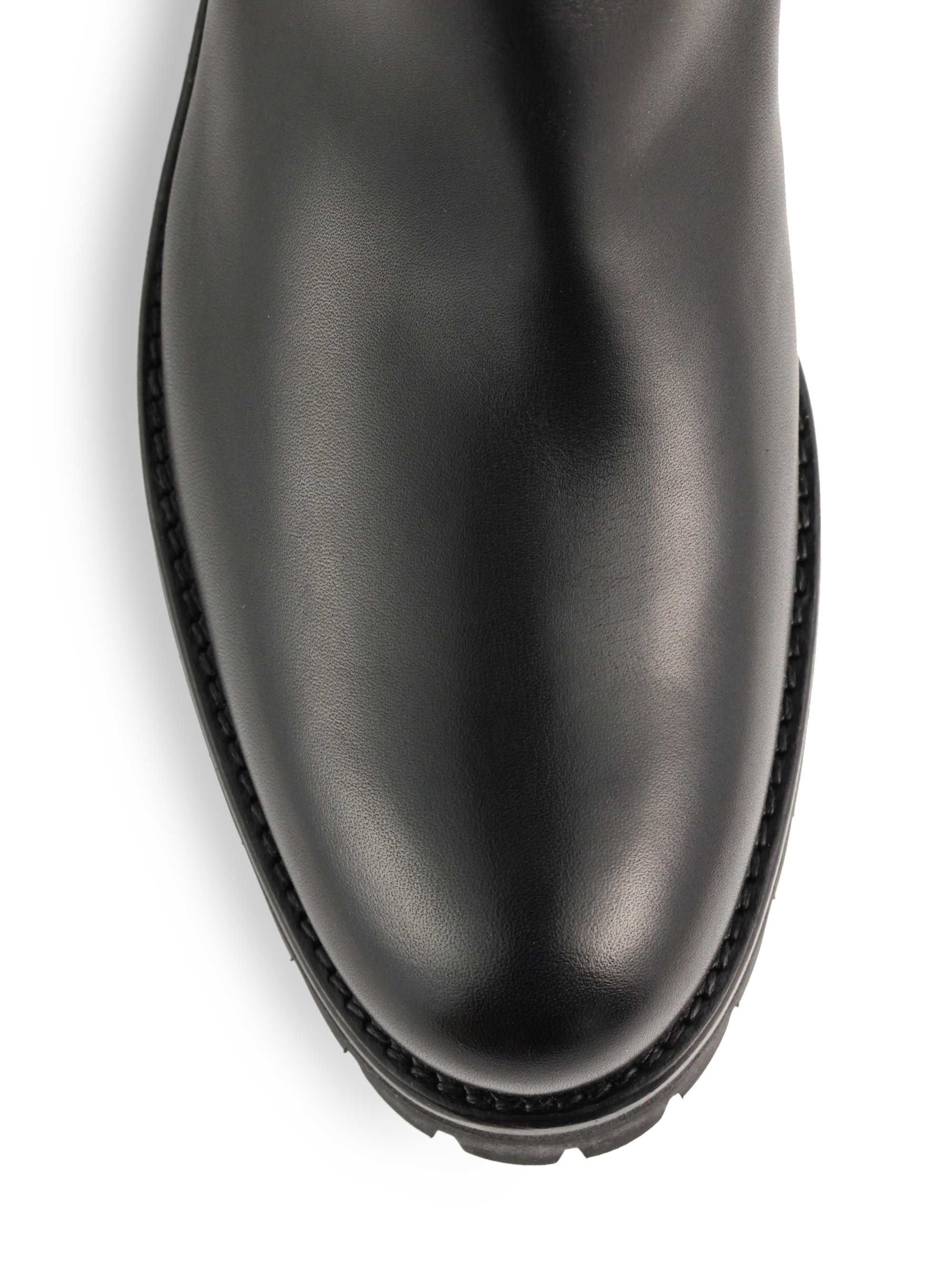 Belstaff Quilted Leather Lug Boots in Black - Lyst