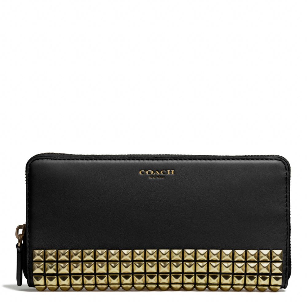 COACH Legacy Accordion Zip Wallet in Studded Leather in Black - Lyst