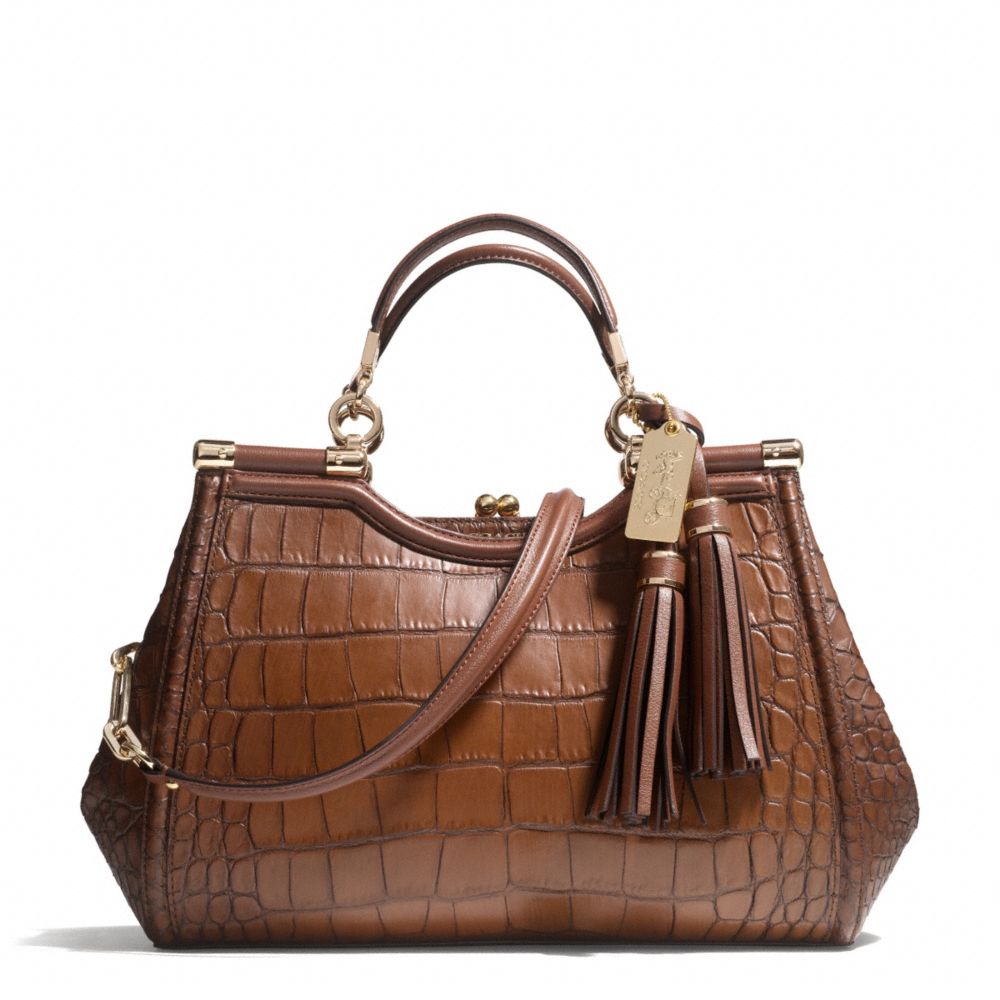Lyst Coach Madison Carrie In Croc Embossed Leather Brown Gallery