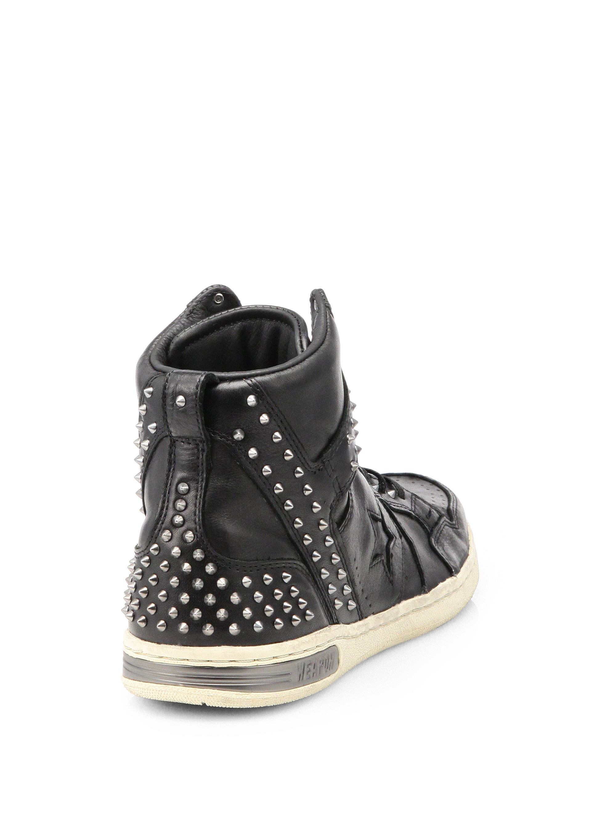 Converse Studded Leather Hightop Sneakers in Black for Men - Lyst