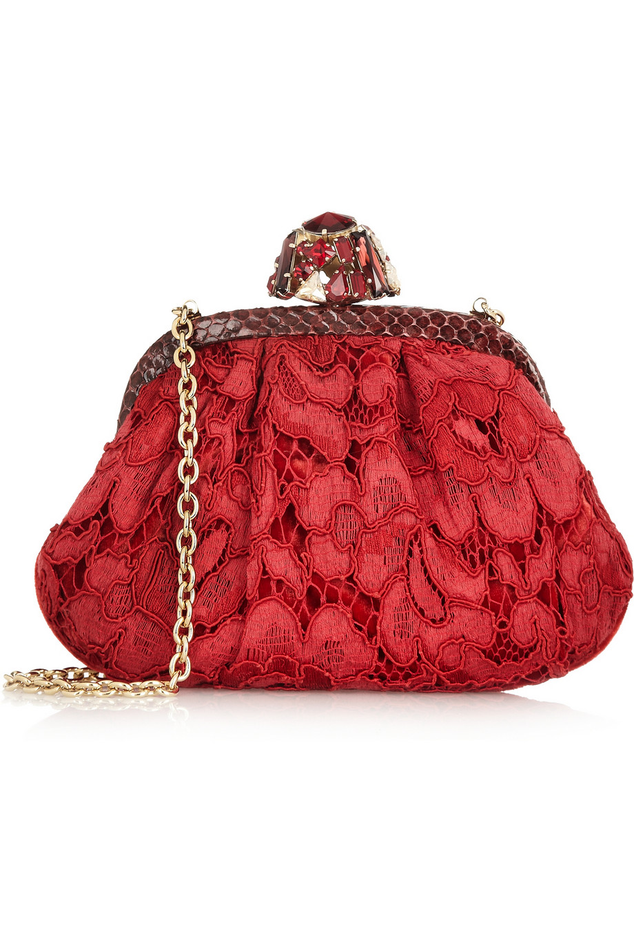 Lyst - Dolce & Gabbana Miss Dea Small Ayerstrimmed Lace and Velvet ...