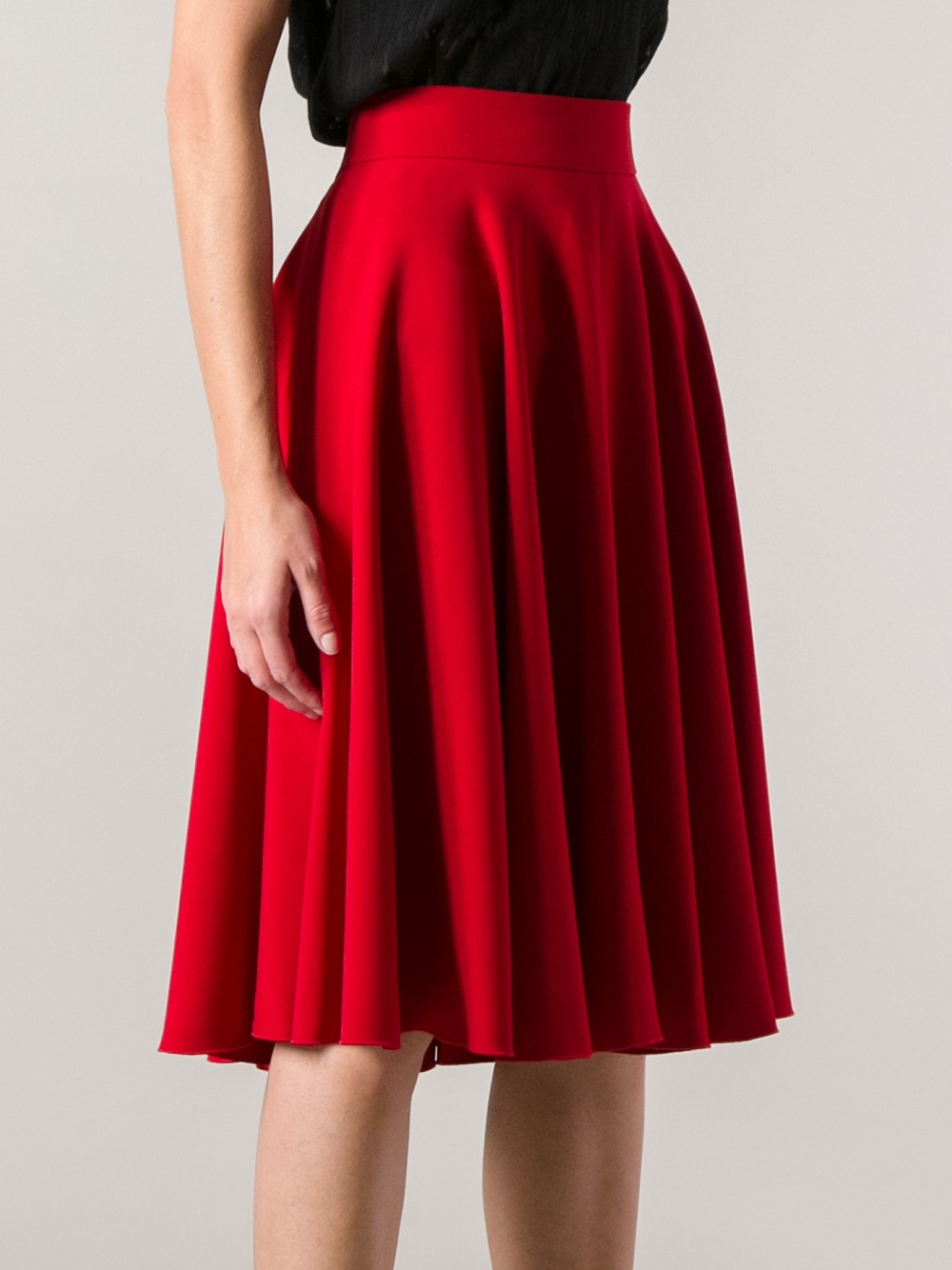 Dolce & Gabbana Pleated Skirt in Red - Lyst