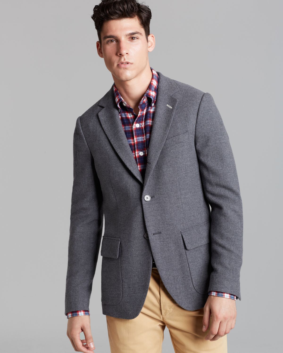 Gant Rugger Hopsack 32 Unconstructed Blazer in Charcoal ... Gant Rugger Hopsack 32 Unconstructed Blazer in Charcoal ...