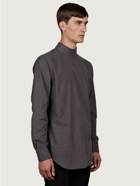 J.w. Anderson Mens Grey Priest Collar Shirt in Gray for Men (grey) | Lyst