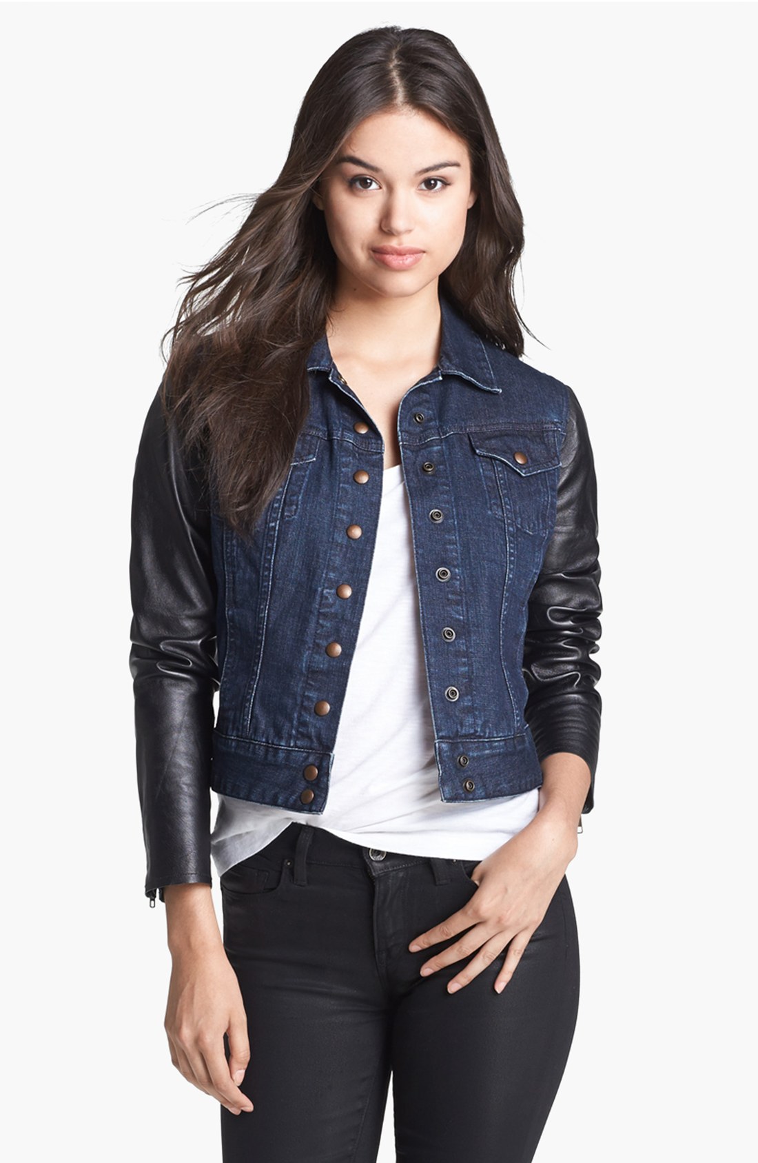 Jean Jacket With Leather Sleeves Women S Cairoamani Com Denim Jacket With Leather Sleeves Women S Cairoamani Com