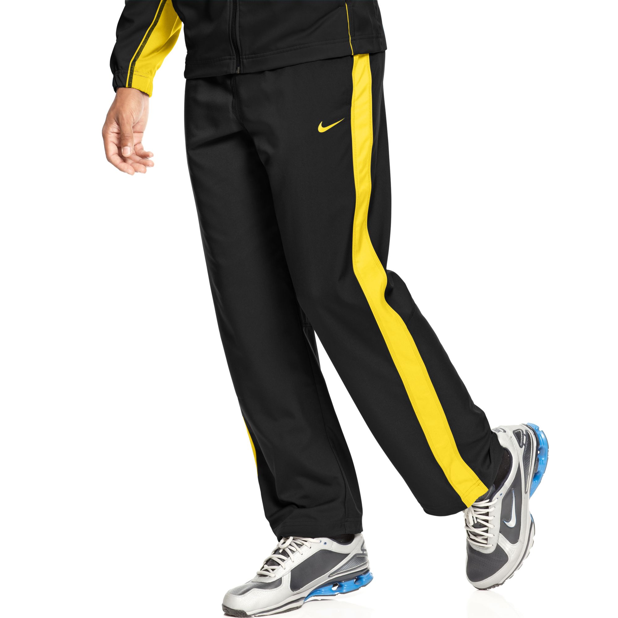 Nike Team Track Pants in Black/Yellow (Black) for Men | Lyst