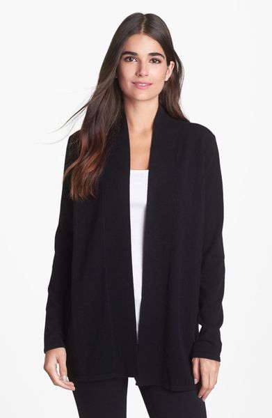Nordstrom Collection Open Front Cashmere Cardigan in Black | Lyst