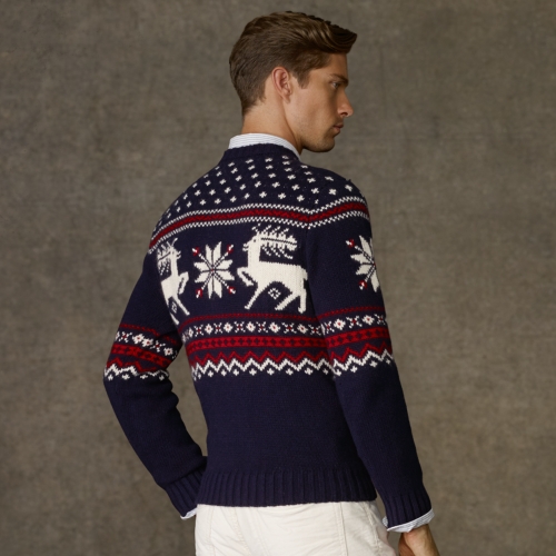 Polo Ralph Lauren Intarsia Reindeer Sweater in Blue for Men | Lyst