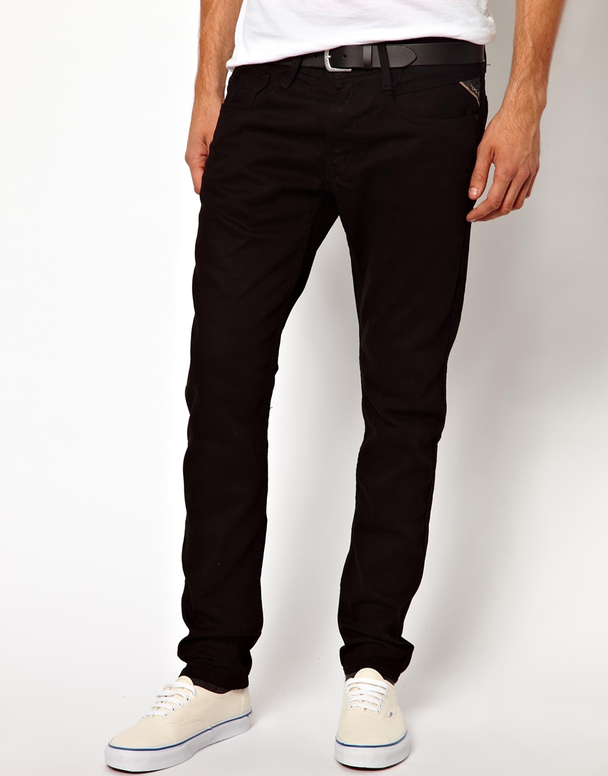 Nudie Jeans Replay Anbass Jeans Slim Fit Black for Men - Lyst
