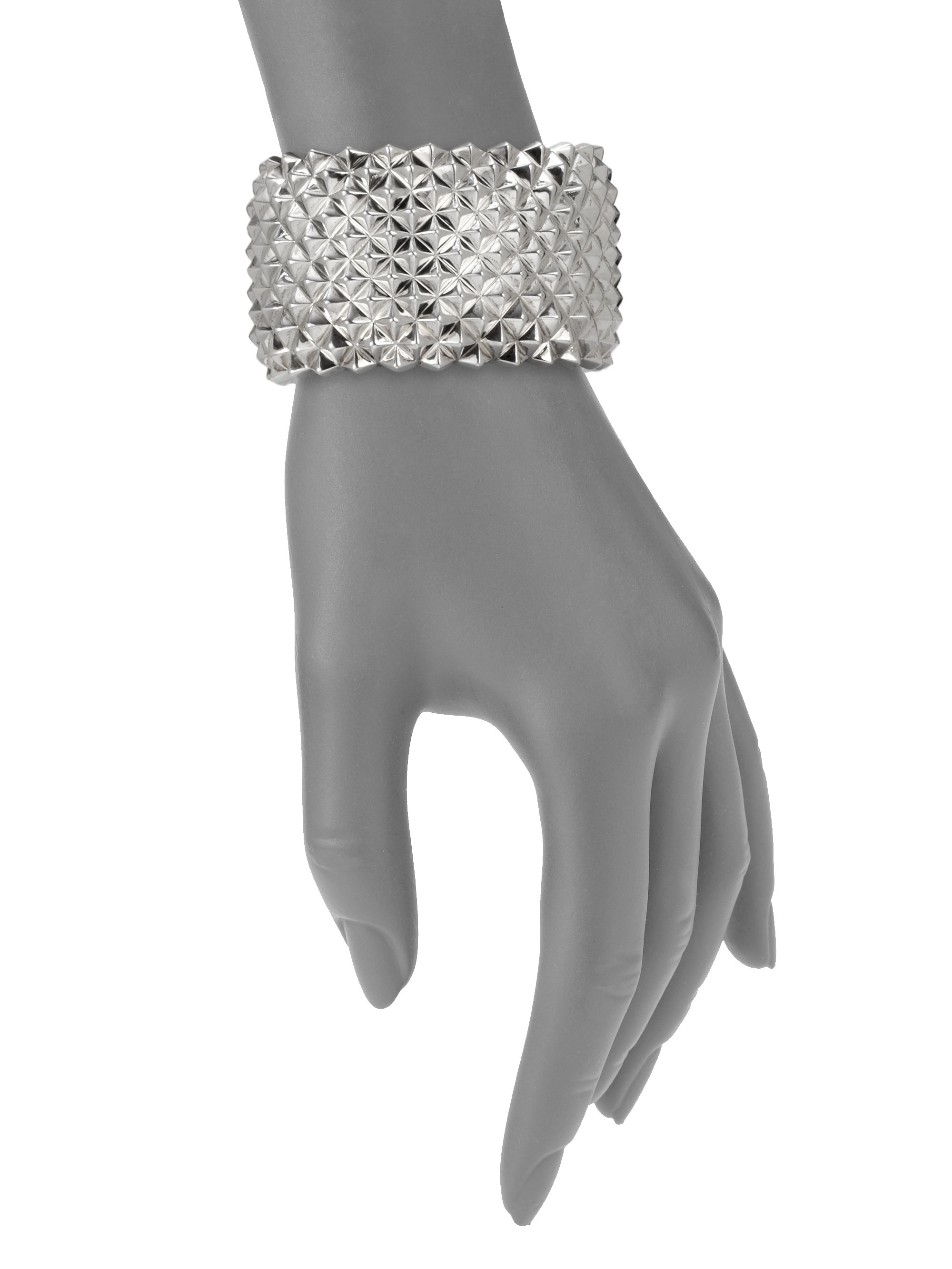 Sterling Silver Studded Wide Cuff Bracelet Sterling Silver Studded Wide Cuff Bracelet
